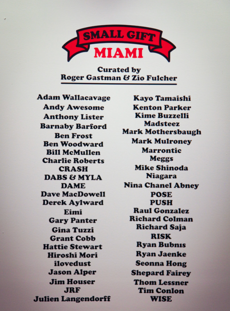 List of artists participating in Sanrio's Small Gift Miami exhibition, 2010